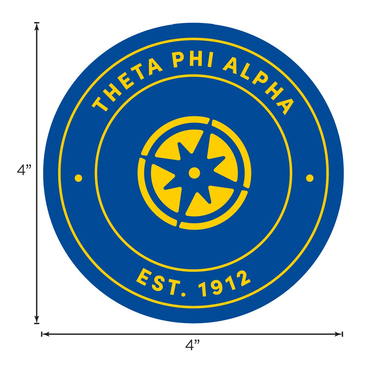 Theta Phi Alpha Sorority Car Decal Sticker- Full Color Circle Logo