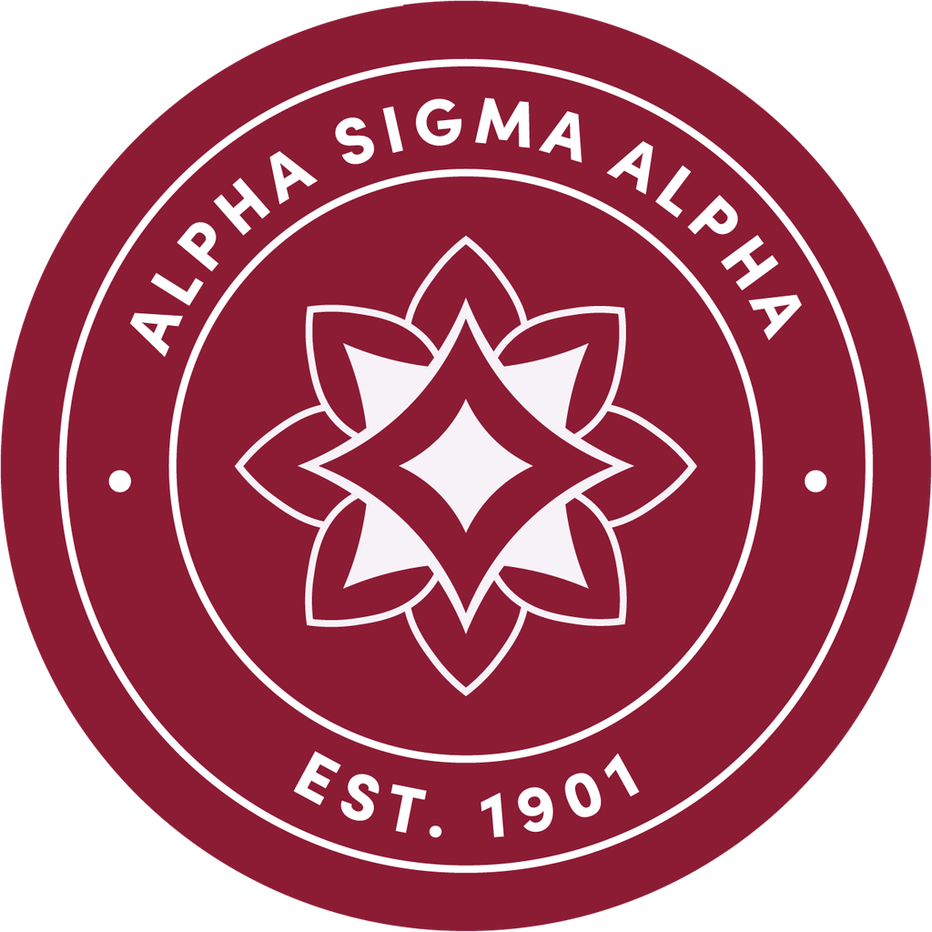 Alpha Sigma Alpha Sorority Car Decal Sticker- Full Color Circle Logo
