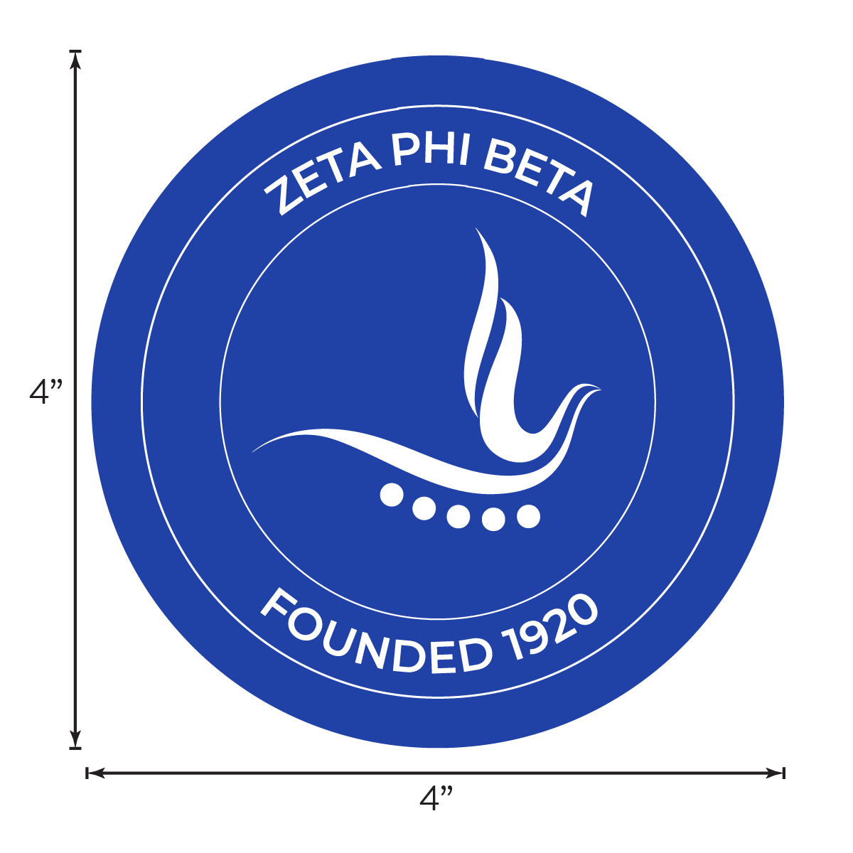 Zeta Phi Beta Sorority Car Decal Sticker- Full Color Circle Logo