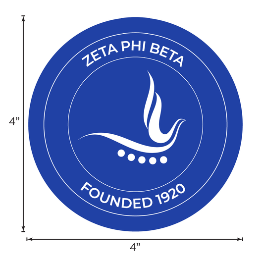 Zeta Phi Beta Sorority Car Decal Sticker- Full Color Circle Logo