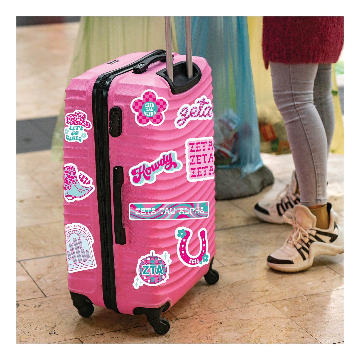 Zeta Tau Alpha Sticker Sheet - Western Disco Design