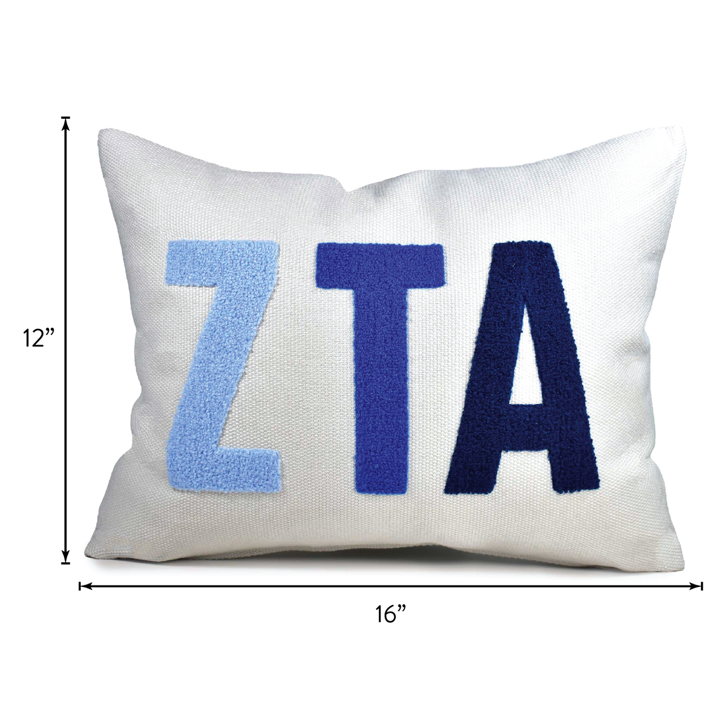 Zeta Tau Alpha Pillow – Embroidered Plush Greek Letters Design