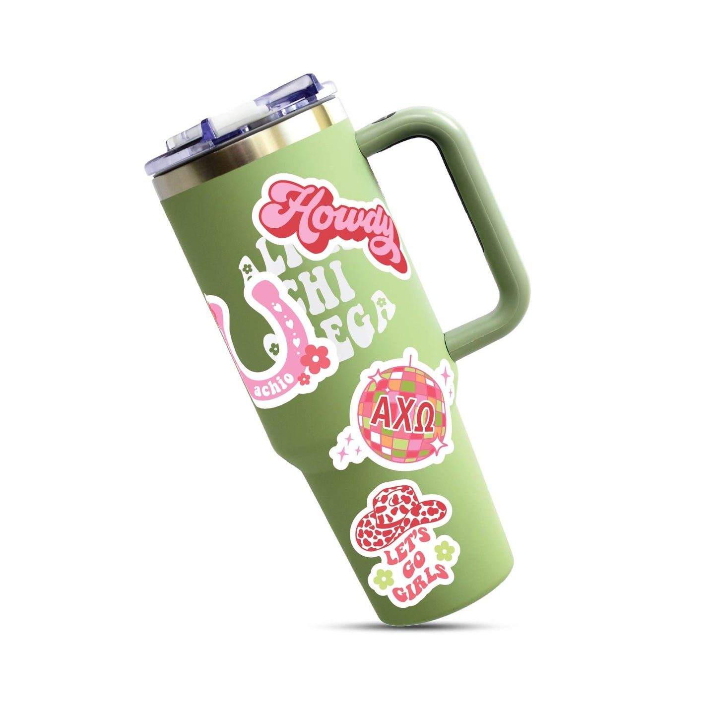 Alpha Chi Omega Sticker Sheet - Western Disco Design