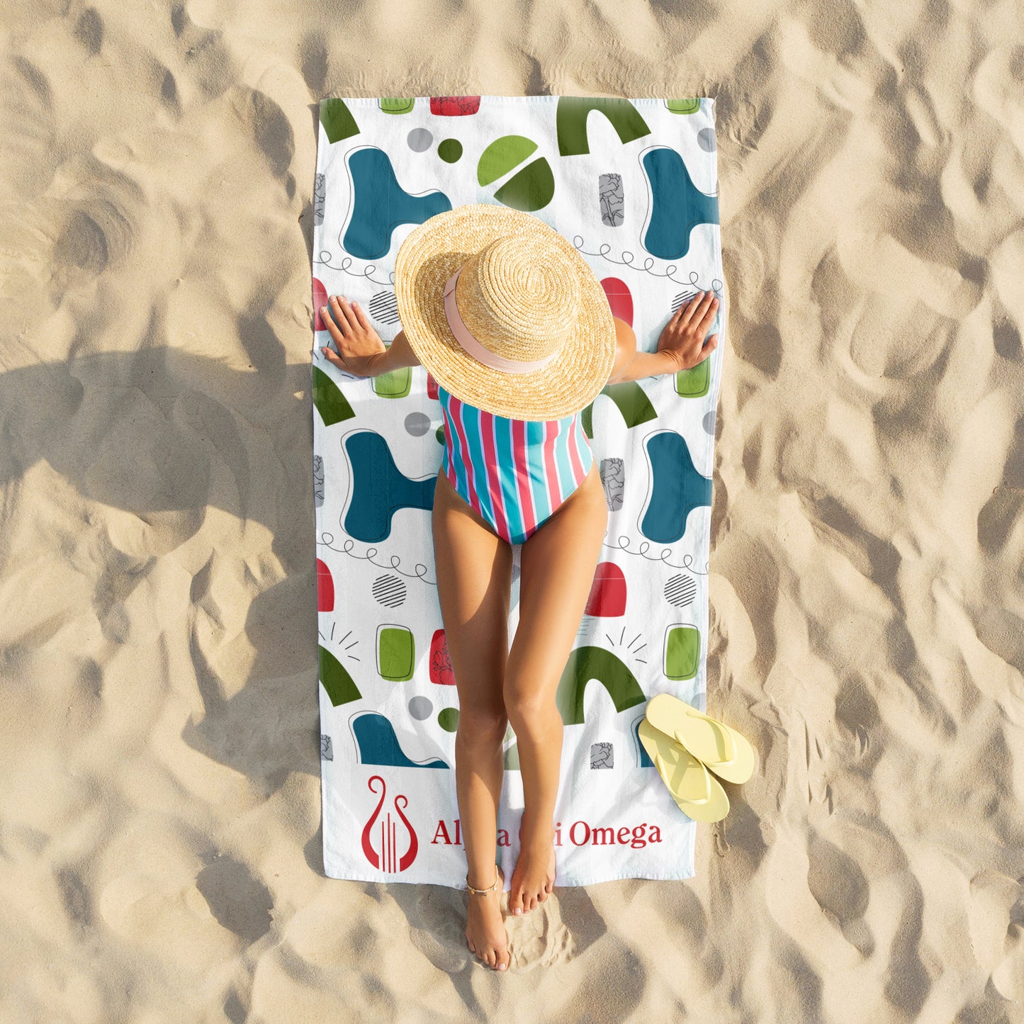 Alpha Chi Omega Beach Towel- Lightweight Brand Design