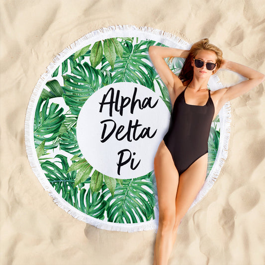 Alpha Delta Pi Palm Leaf Fringe Towel Blanket