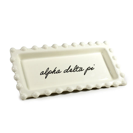 Alpha Delta Pi Jewelry Dish - Rectangular Cursive Script Sorority Name