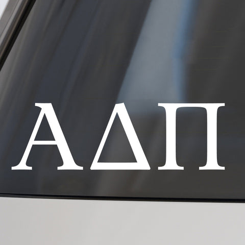 Alpha Delta Pi Car Decal Sticker- Greek Letters Design