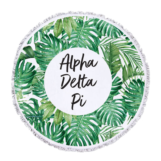 Alpha Delta Pi Palm Leaf Fringe Towel Blanket