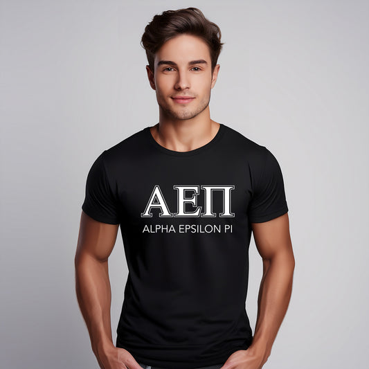 Alpha Epsilon Pi Fraternity T-Shirt- Varsity Greek Letters Design