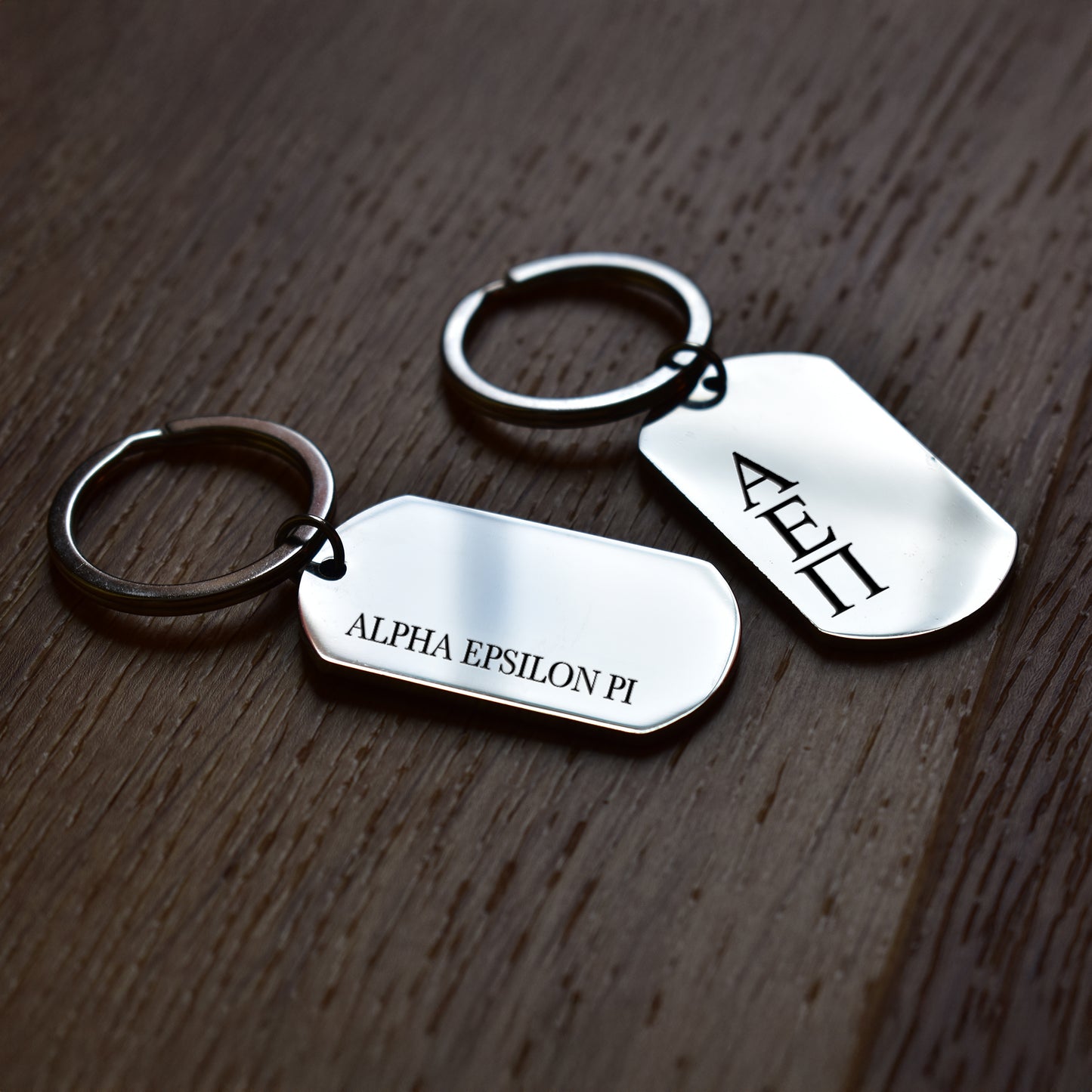 Alpha Epsilon Pi Fraternity Keychain- Stainless Steel Dog Tag Design