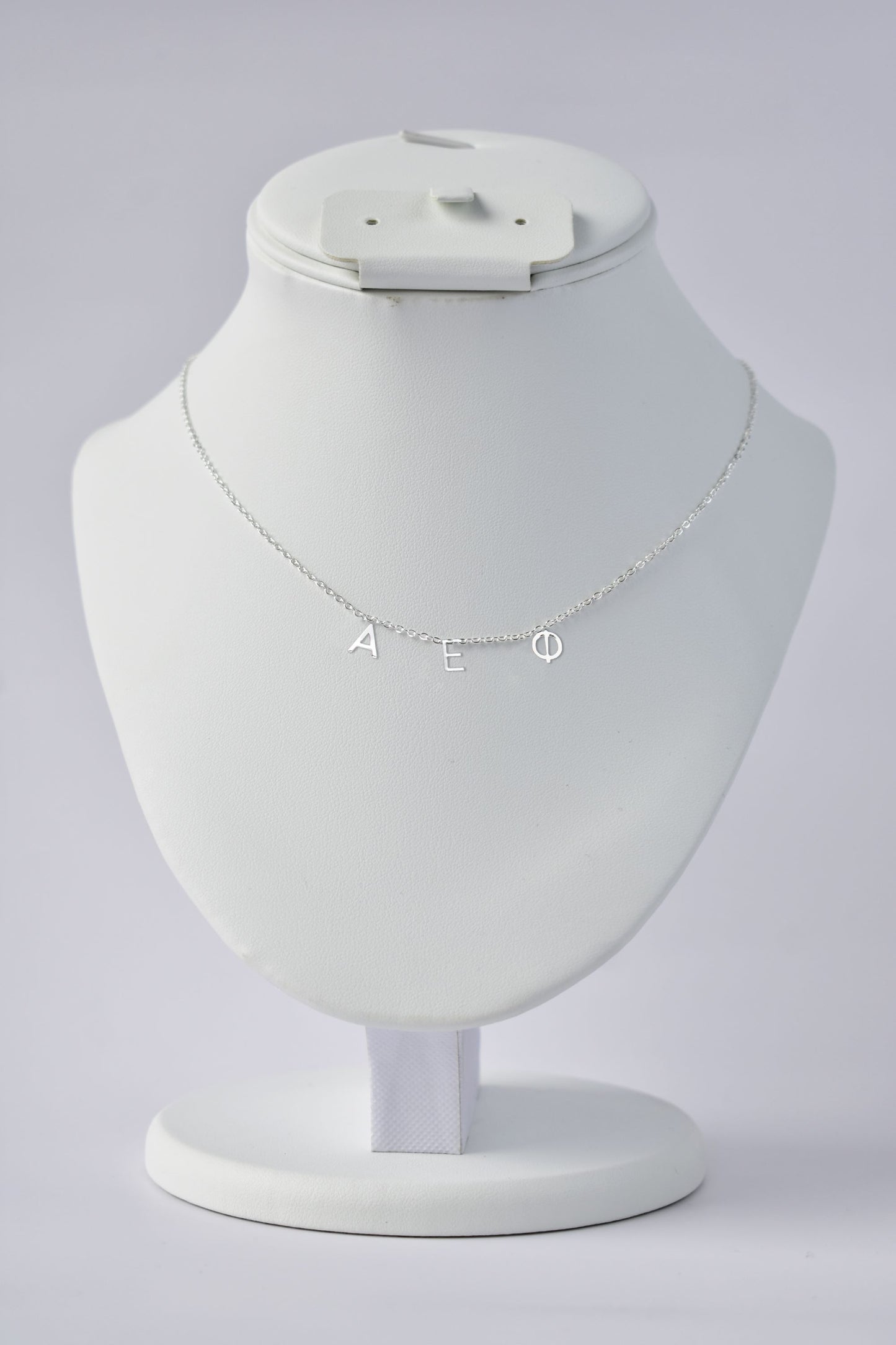 Alpha Epsilon Phi Silver Greek Letters Necklace