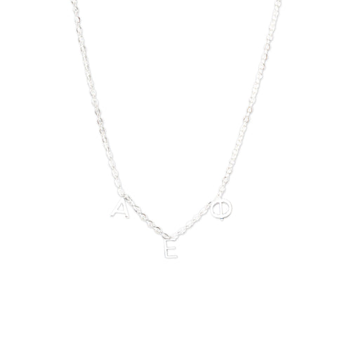 Alpha Epsilon Phi Silver Greek Letters Necklace