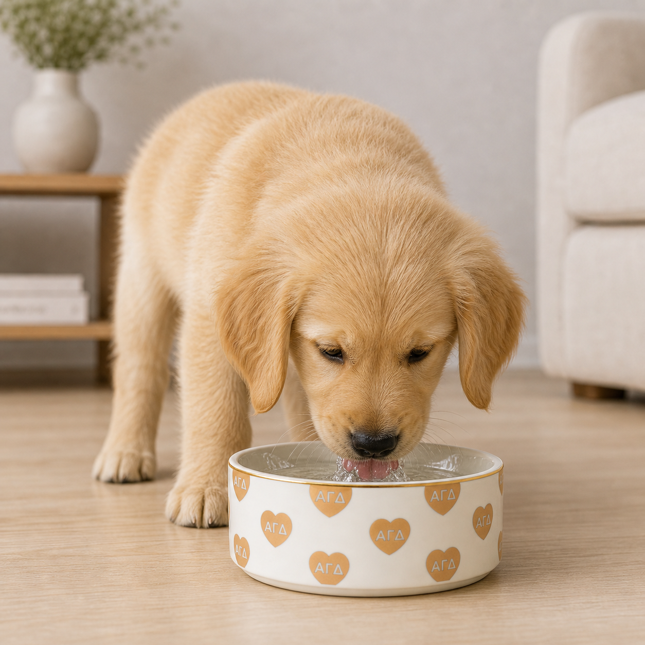 Alpha Gamma Delta Pet Bowl- 6" Ceramic Bowl For Dogs and Cats
