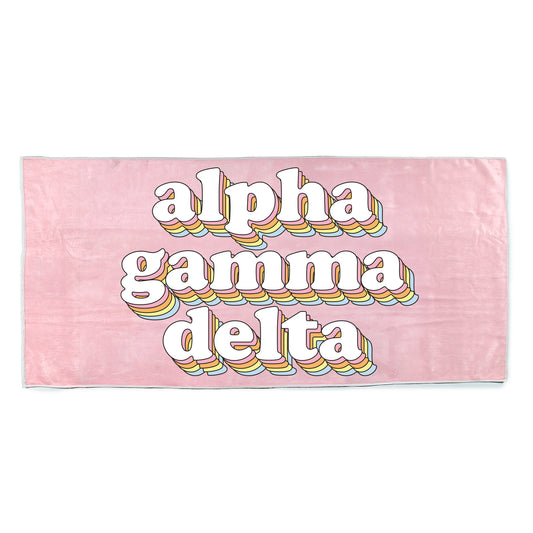 Alpha Gamma Delta Plush Retro Beach Towel