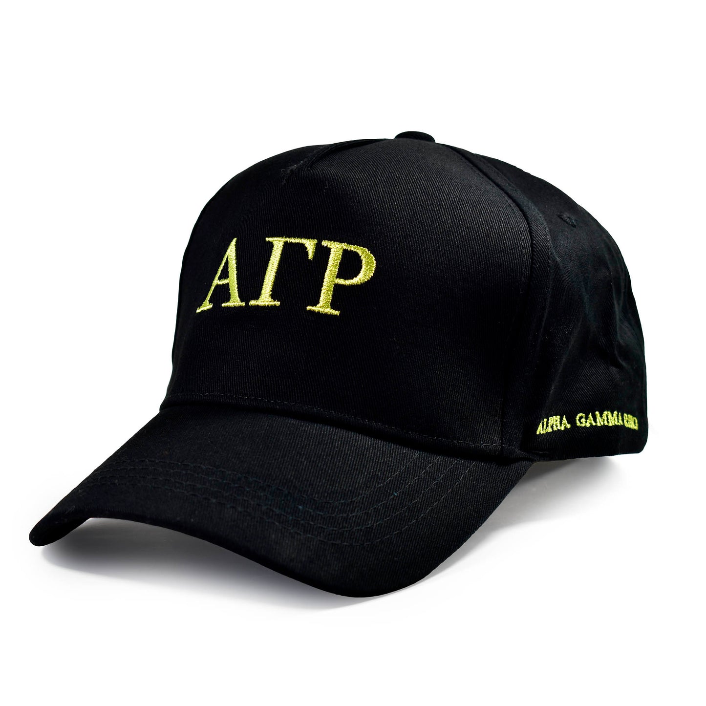 Alpha Gamma Rho Fraternity Baseball Cap- Brushed Cotton 5-Panel Black Hat