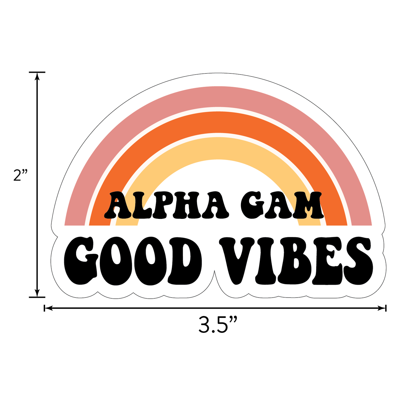 Alpha Gamma Delta Retro Sticker Sheet