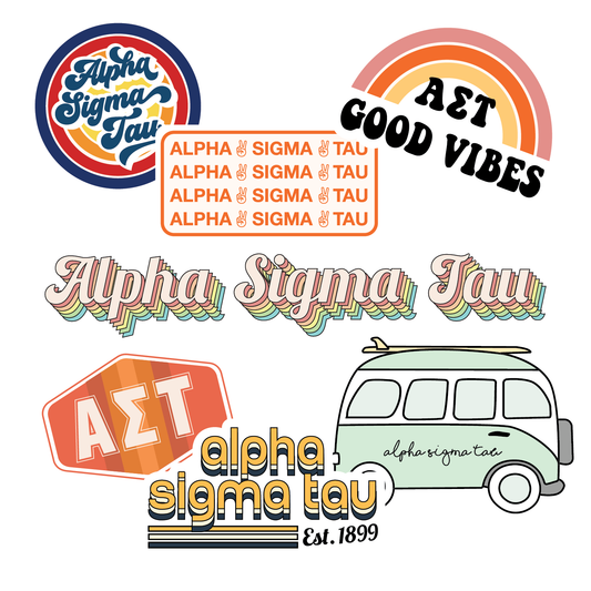 Alpha Sigma Tau <br> Retro Sticker Sheet