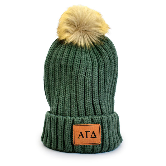 Alpha Gamma Delta Pom Pom Beanie Hat