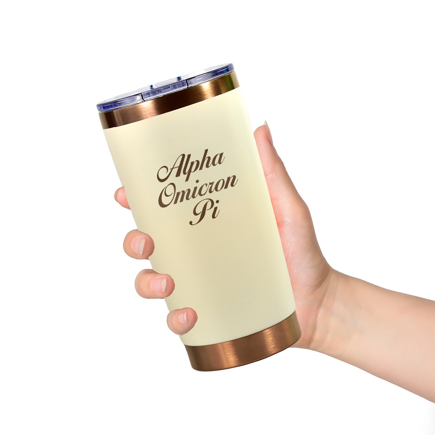 Alpha Omicron Pi 20 oz. Insulated Tumbler with Sorority Name