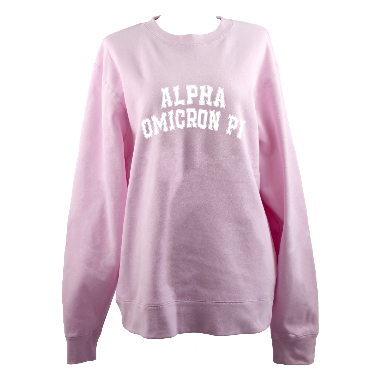 Alpha Omicron Pi Sweatshirt- Crewneck Varsity Letters Design
