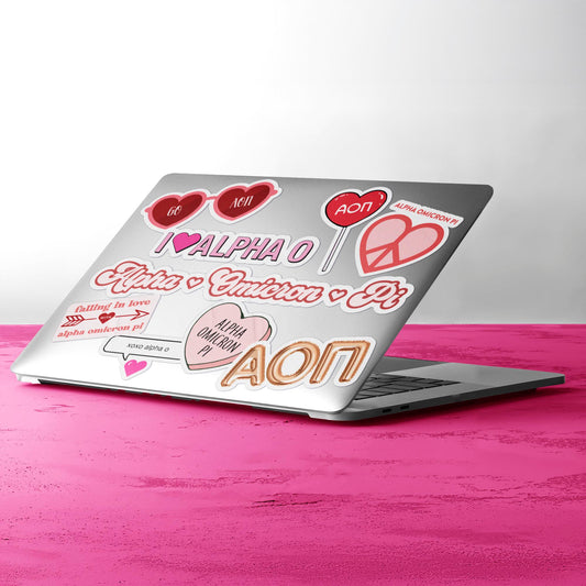 Alpha Omicron Pi- Sticker Sheet- Love Theme