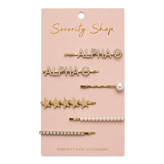 Alpha Omicron Pi Sorority Hair Clips