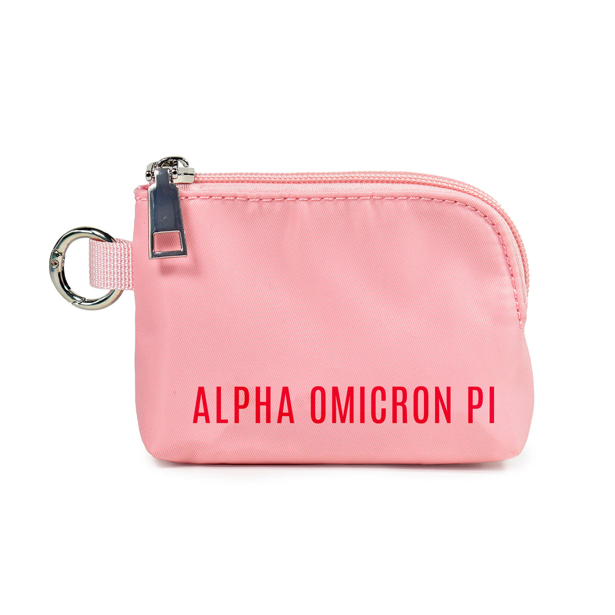 Alpha Omicron Pi Zipper Wallet Pouch with Keyring