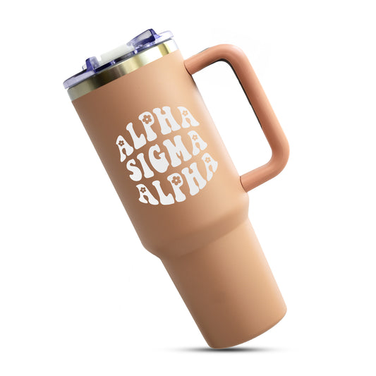 Alpha Sigma Alpha Tumbler - 40oz Stainless Steel with Handle
