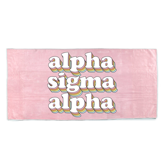 Alpha Sigma Alpha Plush Retro Beach Towel