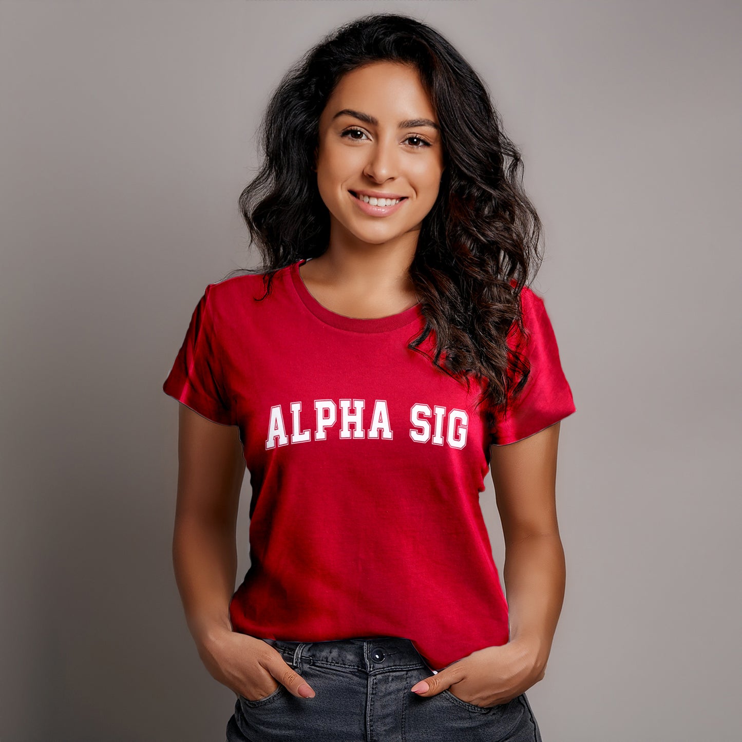 Alpha Sigma Alpha Sorority T-Shirt- Varsity Design