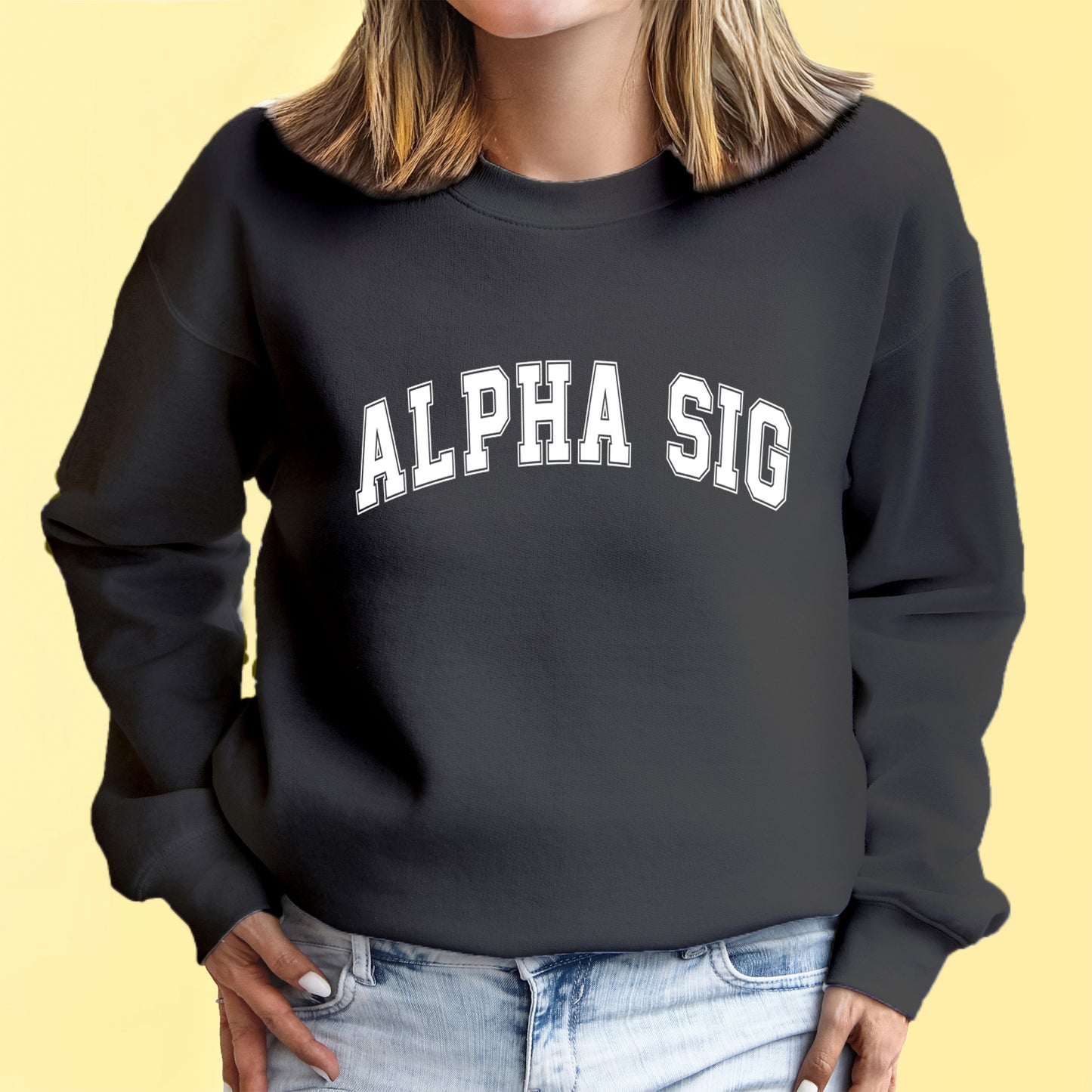 Alpha Delta Pi Sweatshirt- Crewneck Varsity Letters Design