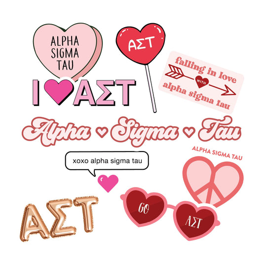 Alpha Sigma Tau- Sticker Sheet- Love Theme