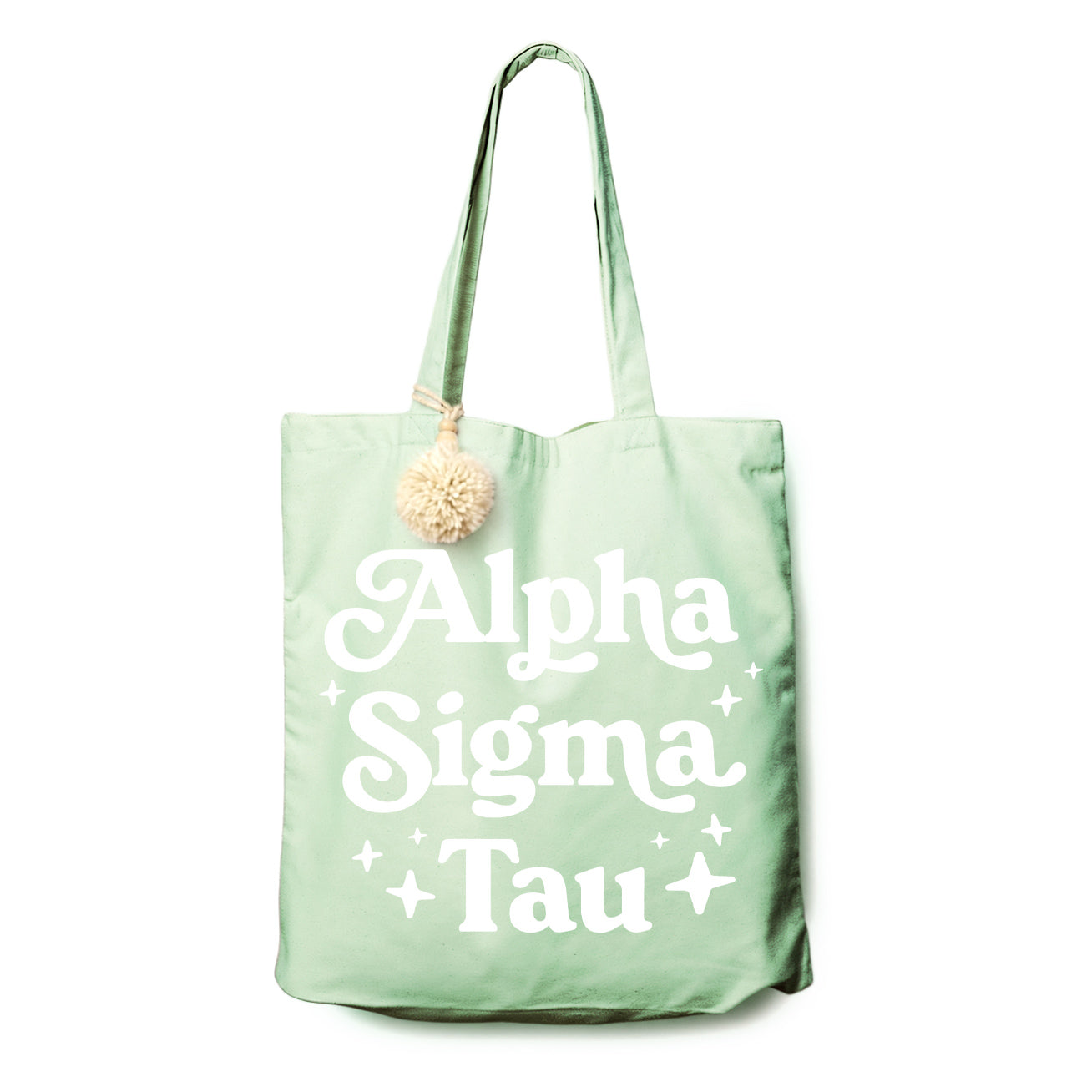 Alpha Sigma Tau Retro Pom Pom Tote Bag