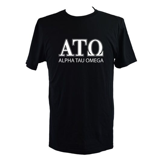 Alpha Tau Omega Fraternity T-Shirt- Varsity Greek Letters Design