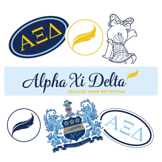 Alpha Xi Delta Sorority Sticker Sheet- Brand Focus