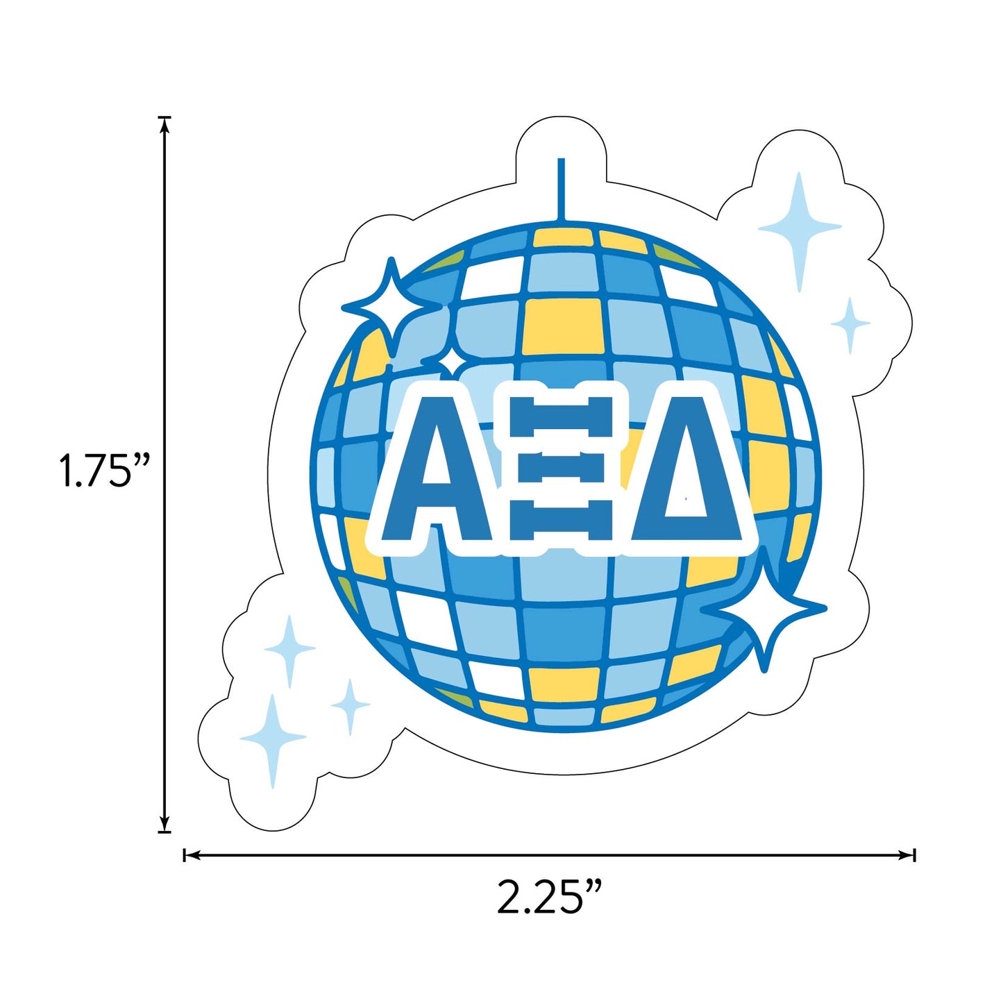 Alpha Xi Delta Sticker Sheet - Western Disco Design