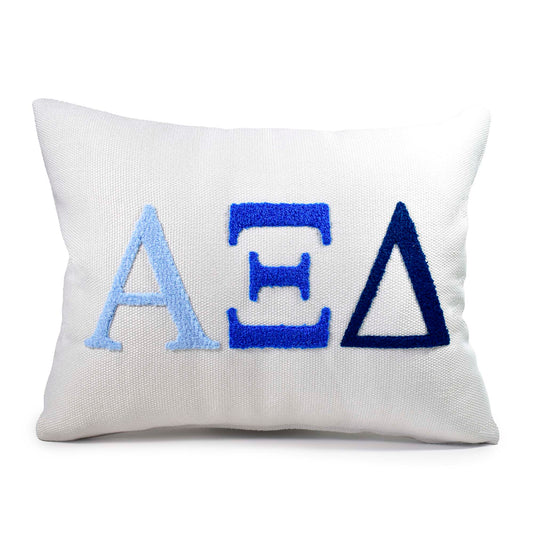 Alpha Xi Delta Pillow – Embroidered Plush Greek Letters Design
