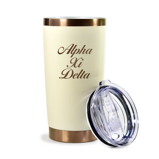 Alpha Xi Delta 20 oz. Insulated Tumbler with Sorority Name
