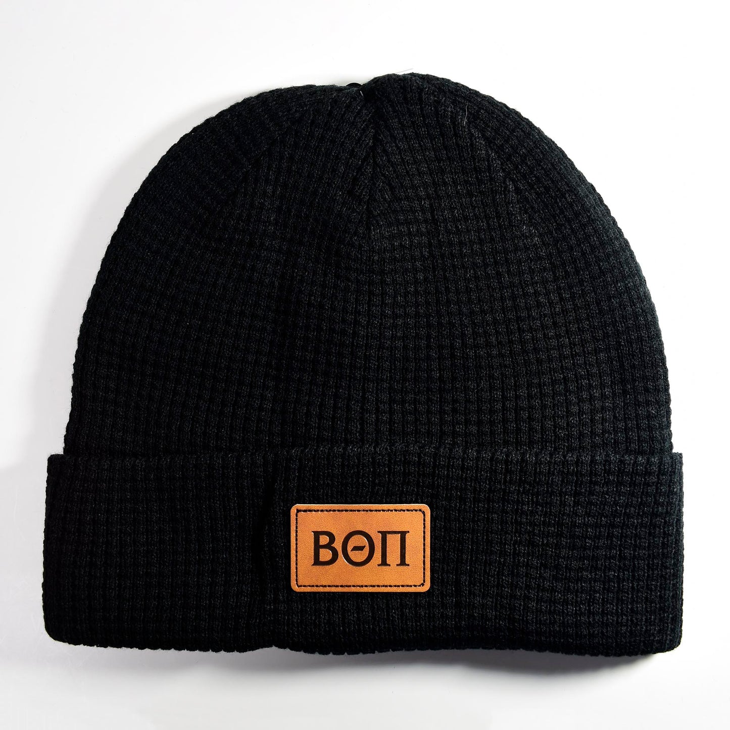 Beta Theta Pi Fraternity Beanie Hat - Black Winter Hat w/ Greek Letters Patch