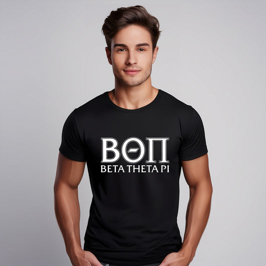 Beta Theta Pi Fraternity T-Shirt- Varsity Greek Letters Design