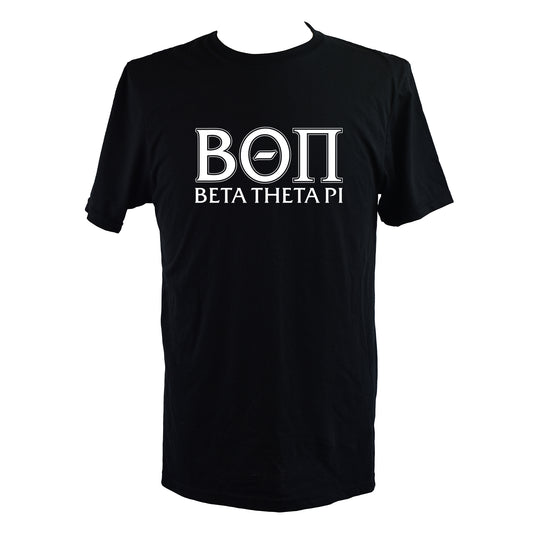 Beta Theta Pi Fraternity T-Shirt- Varsity Greek Letters Design