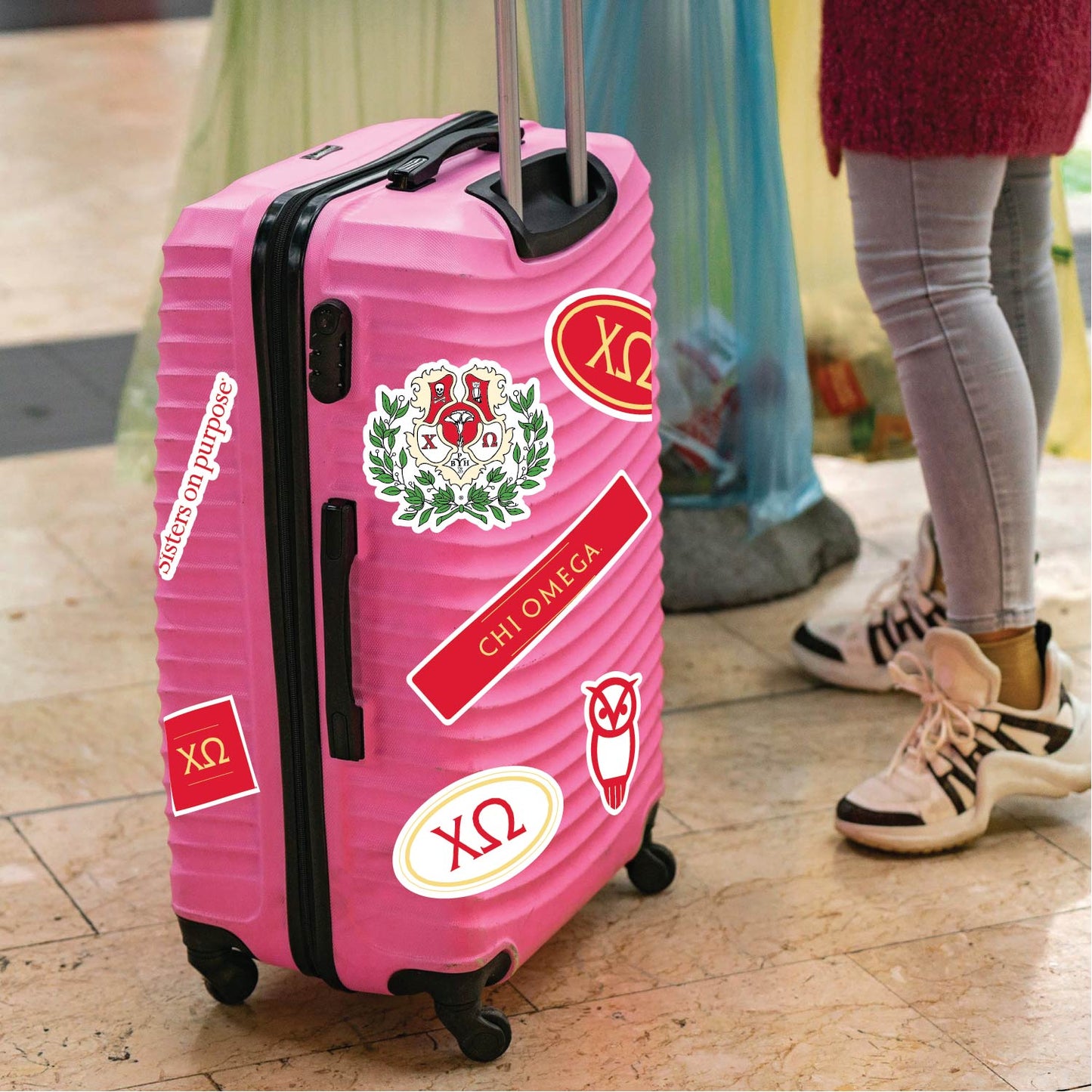 Chi Omega Sorority Sticker Sheet- Brand Focus