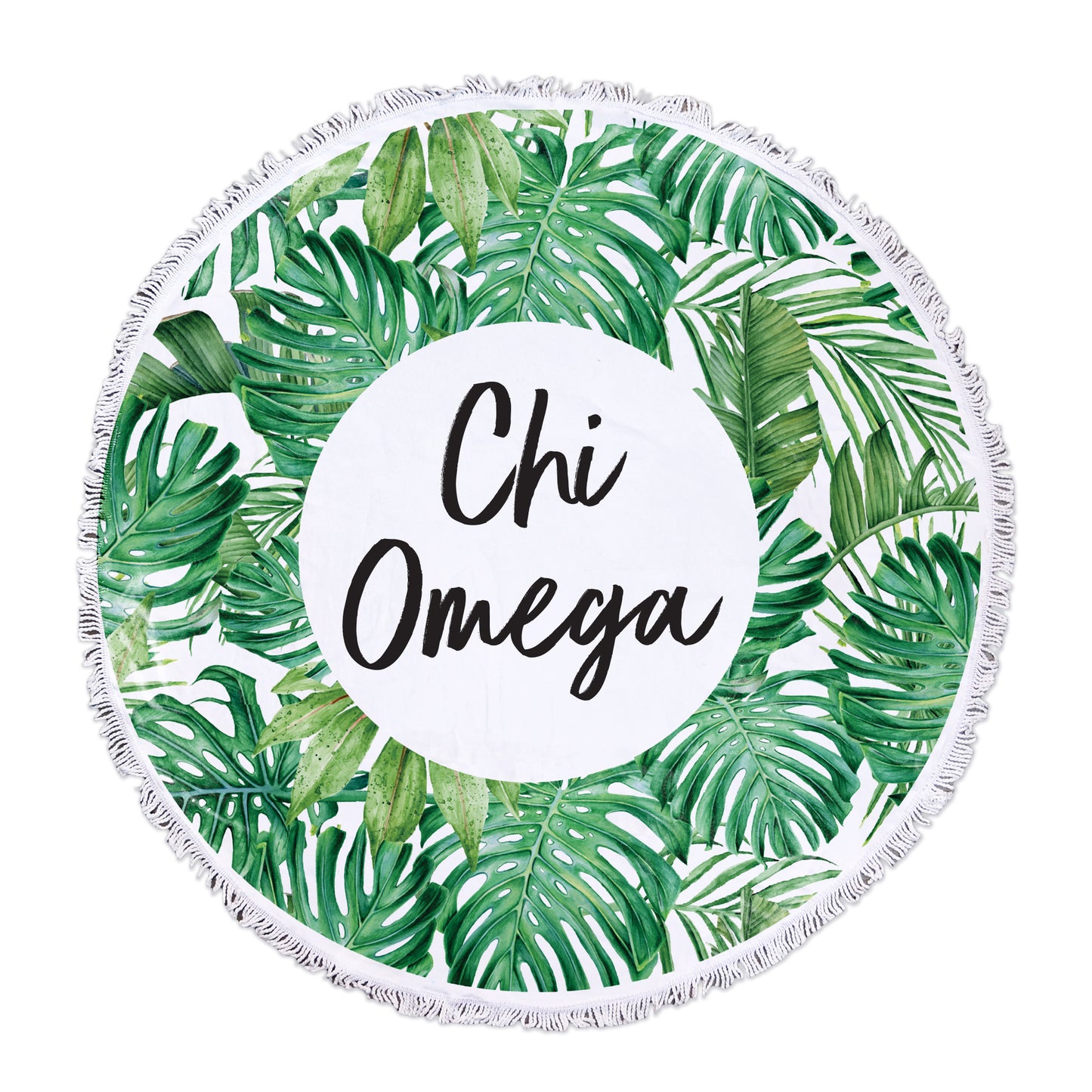Chi Omega Palm Leaf Fringe Towel Blanket