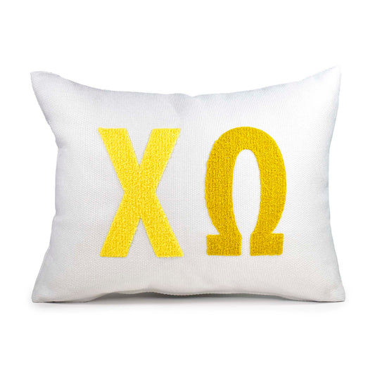 Chi Omega Pillow – Embroidered Plush Greek Letters Design