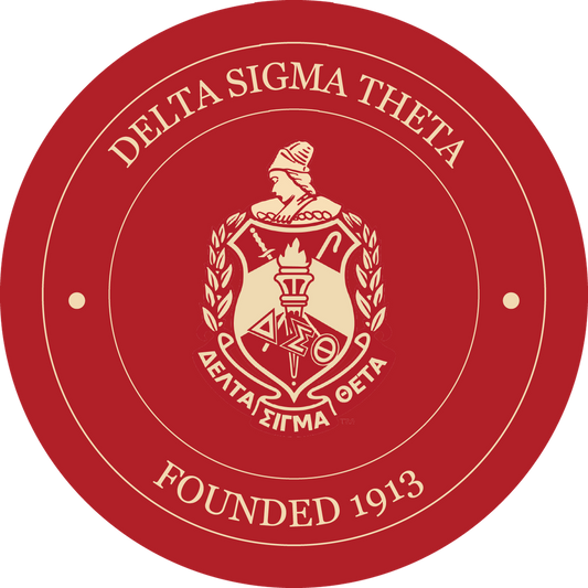 Delta Sigma Theta Sorority Car Decal Sticker- Full Color Circle Logo