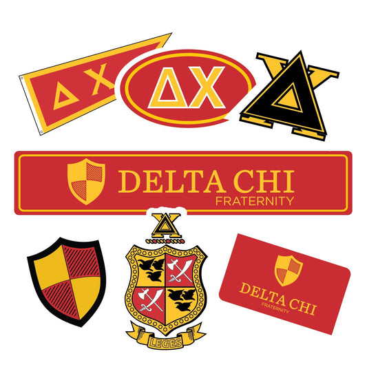 Delta Chi Fraternity Sticker Sheet- Brand Focus