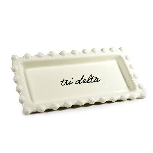 Delta Delta Delta Jewelry Dish - Rectangular Cursive Script Sorority Name