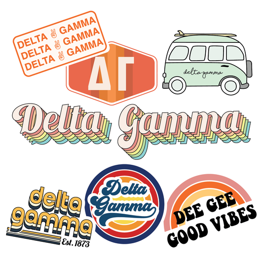 Delta Gamma Retro Sticker Sheet