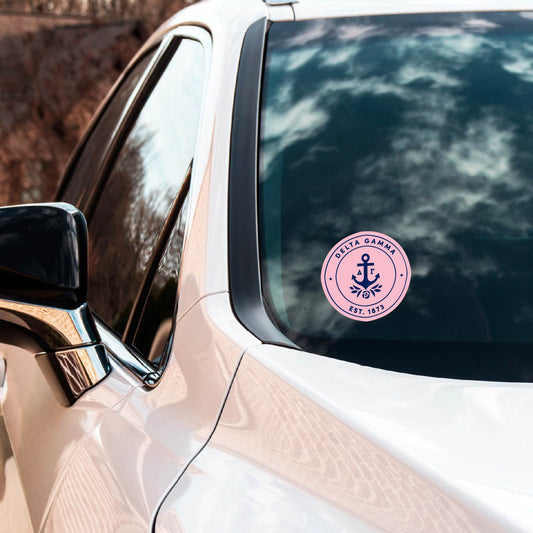 Delta Gamma Sorority Car Decal Sticker- Full Color Circle Logo