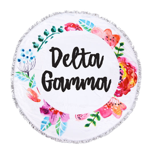 Delta Gamma Floral Fringe Towel Blanket